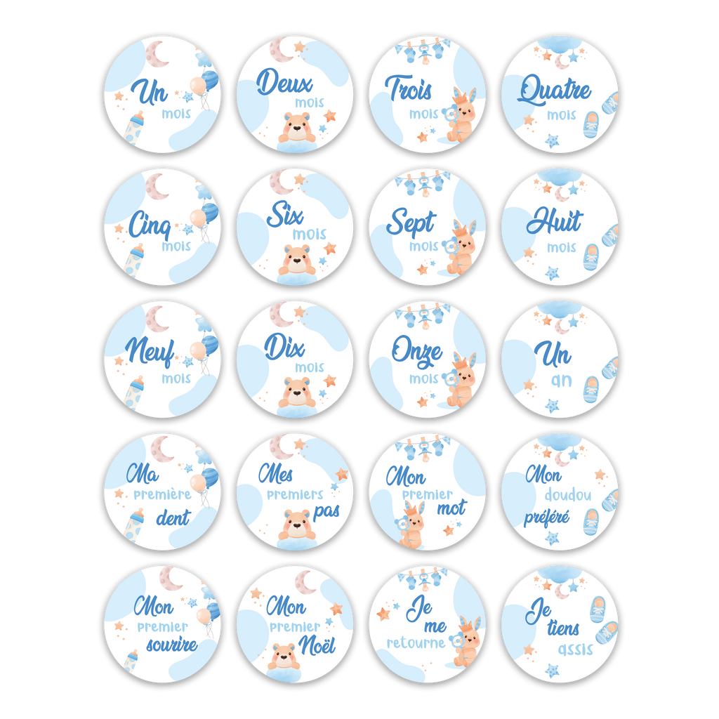 Cartes étapes "Garçon"