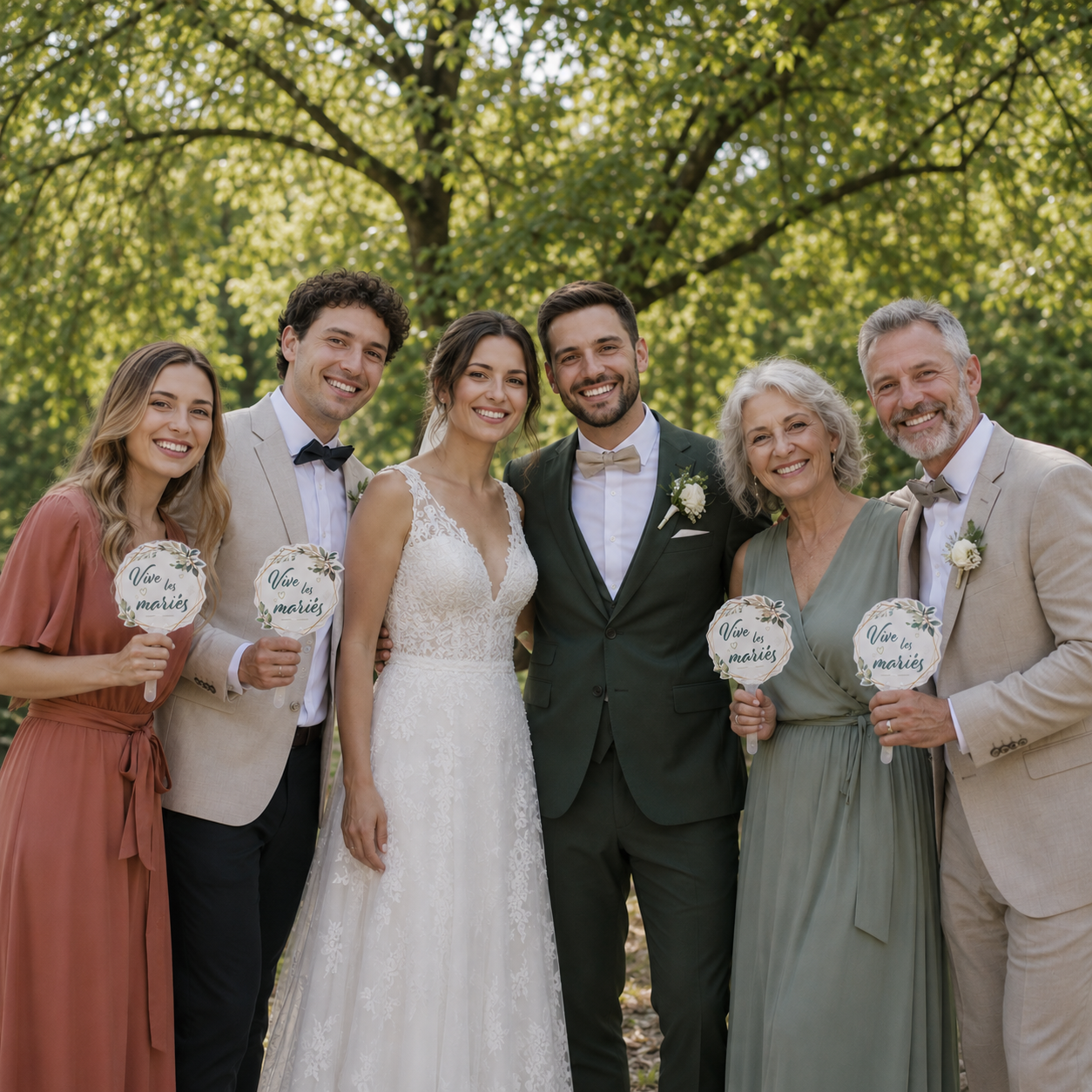 Lot de 10 éventails - Mariage