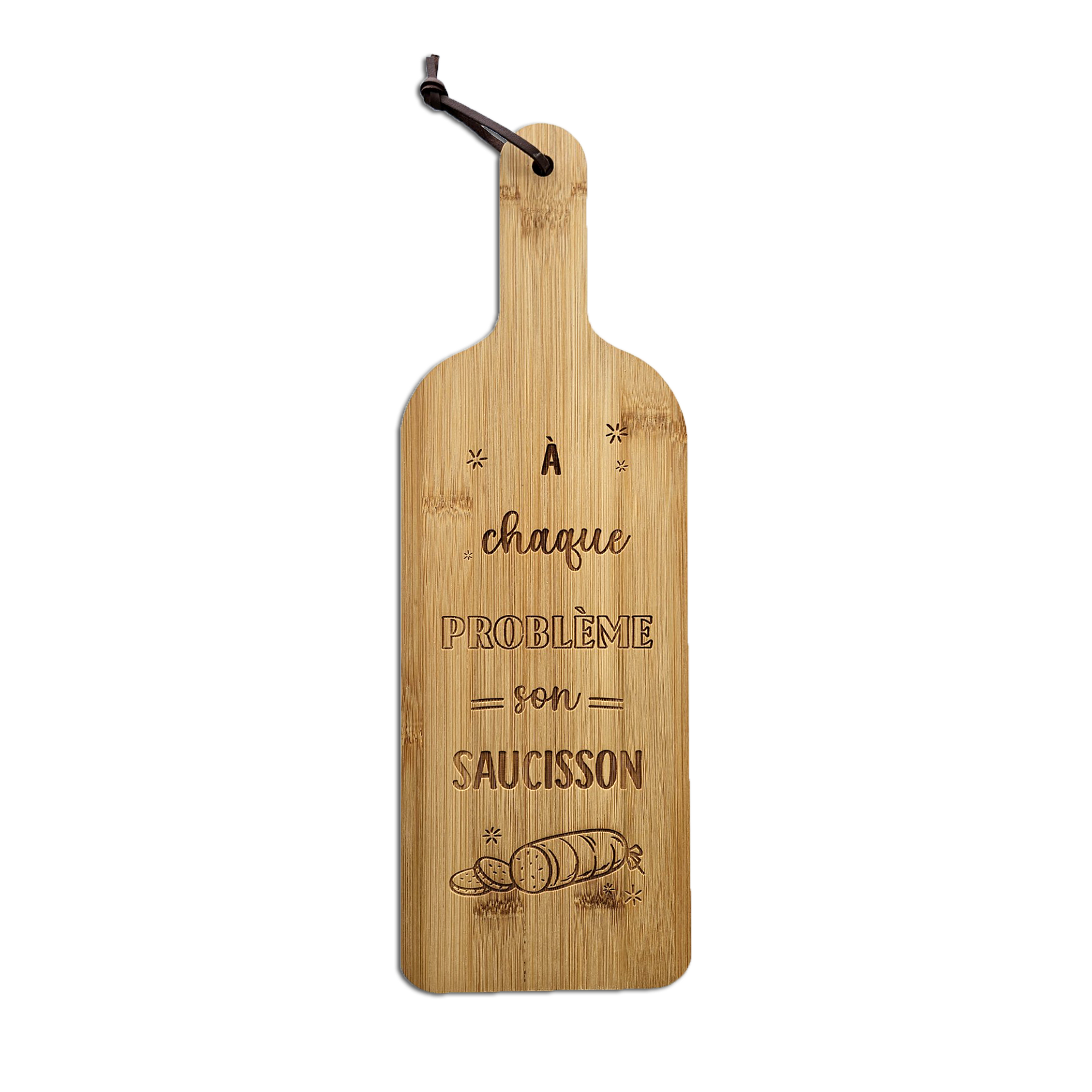 Planche à découper "A chaque problème son saucisson"