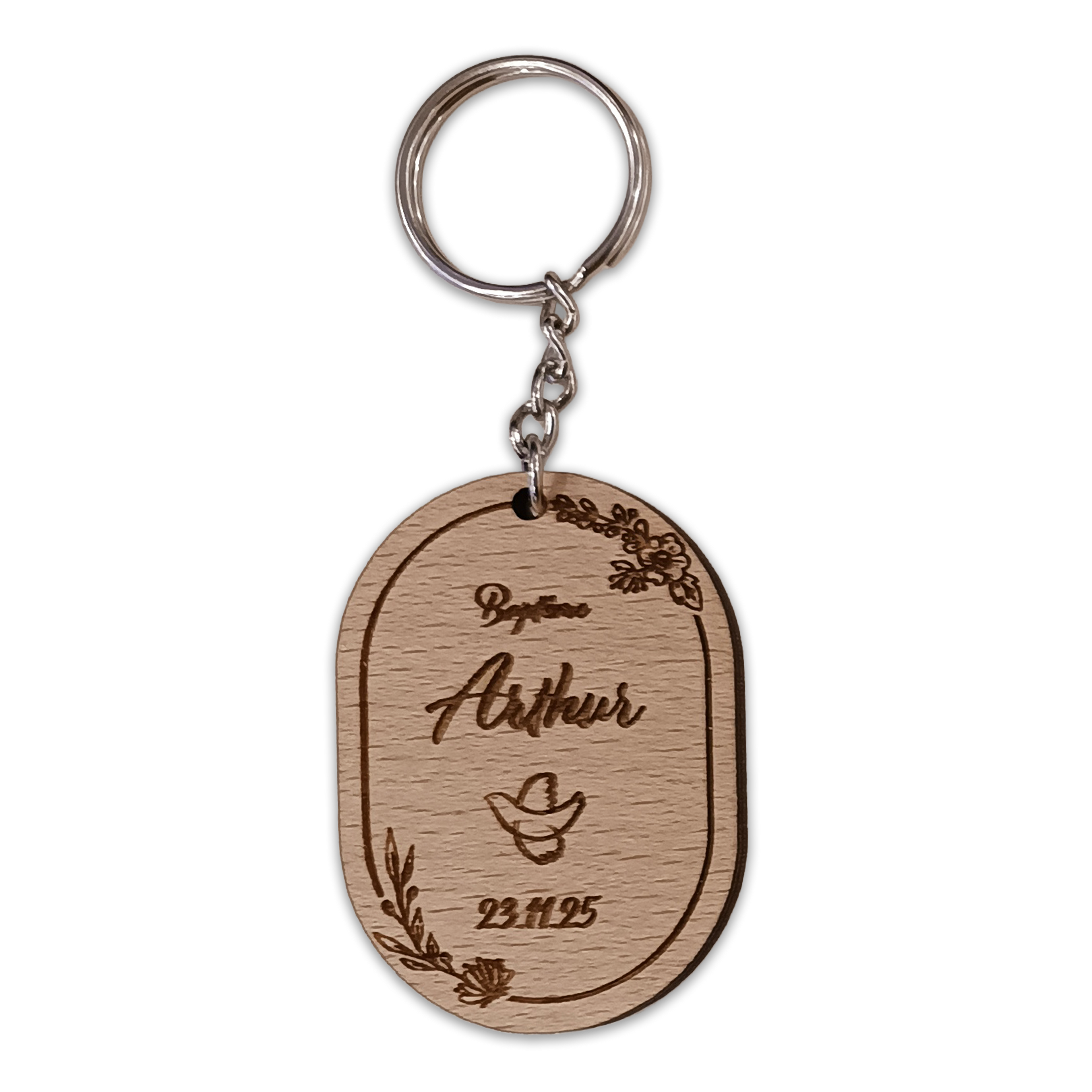 Porte-clé gravé - Baptême