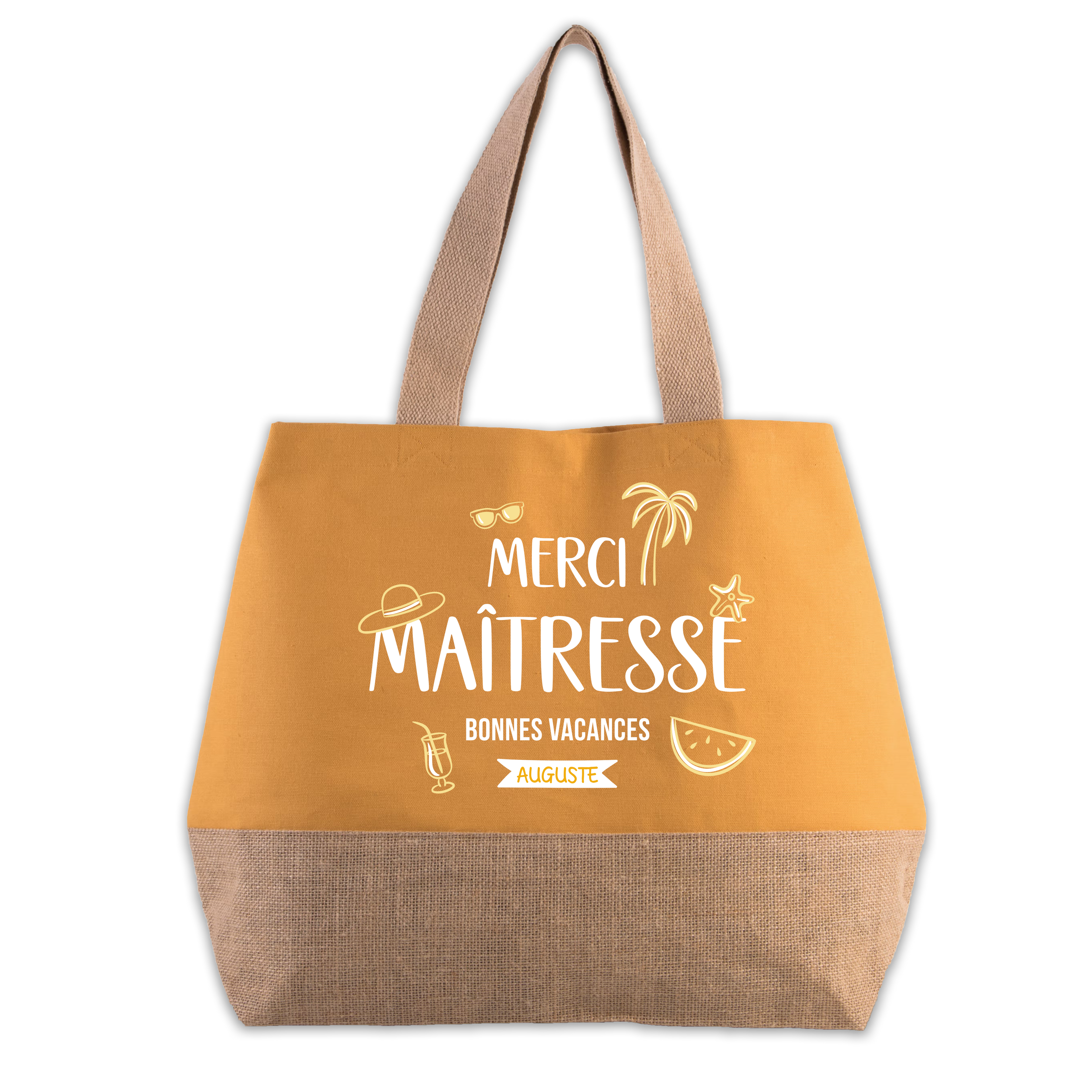 Sac cabas "Merci maîtresse" - Avec prénom