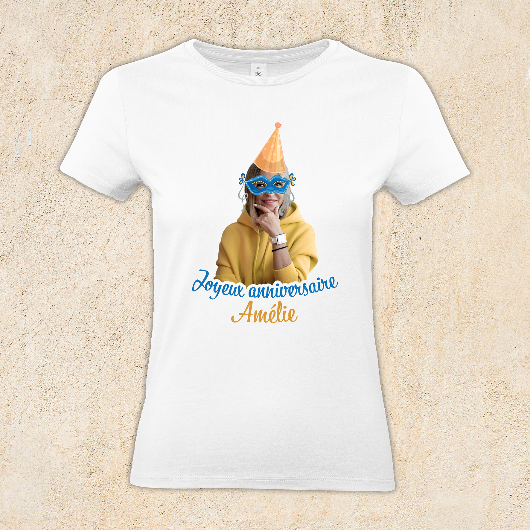 T-shirt personnalisé avec photo et texte - Femme