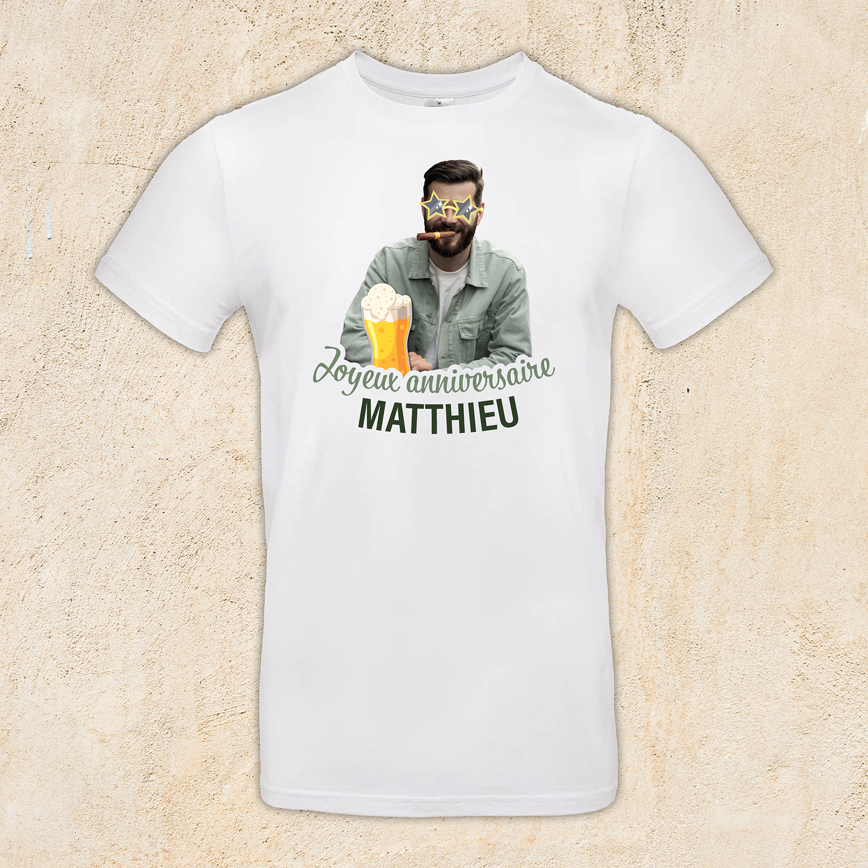 T-shirt personnalisé avec photo et texte - Homme