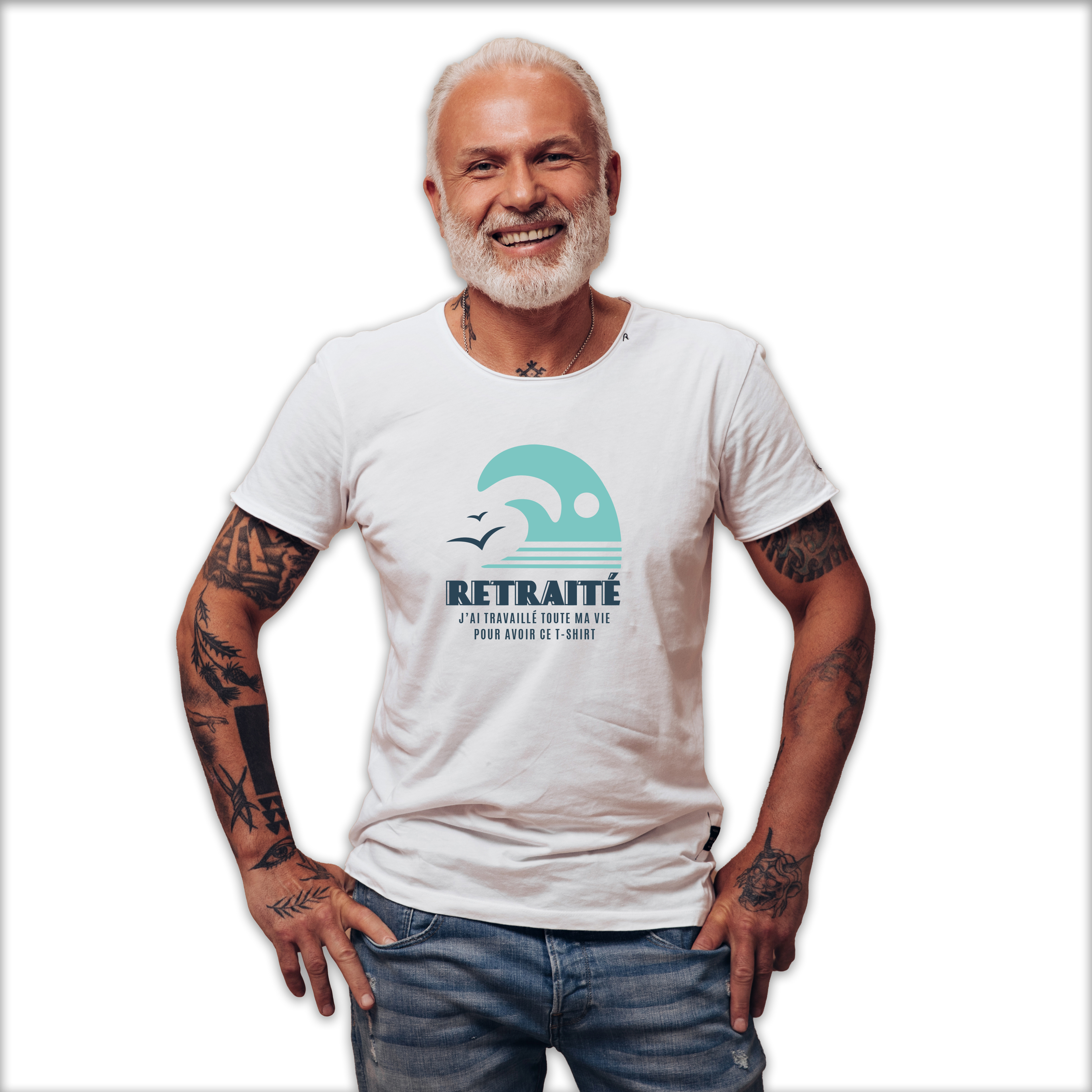 T-shirt "Retraite" - Modèle 2 (homme)
