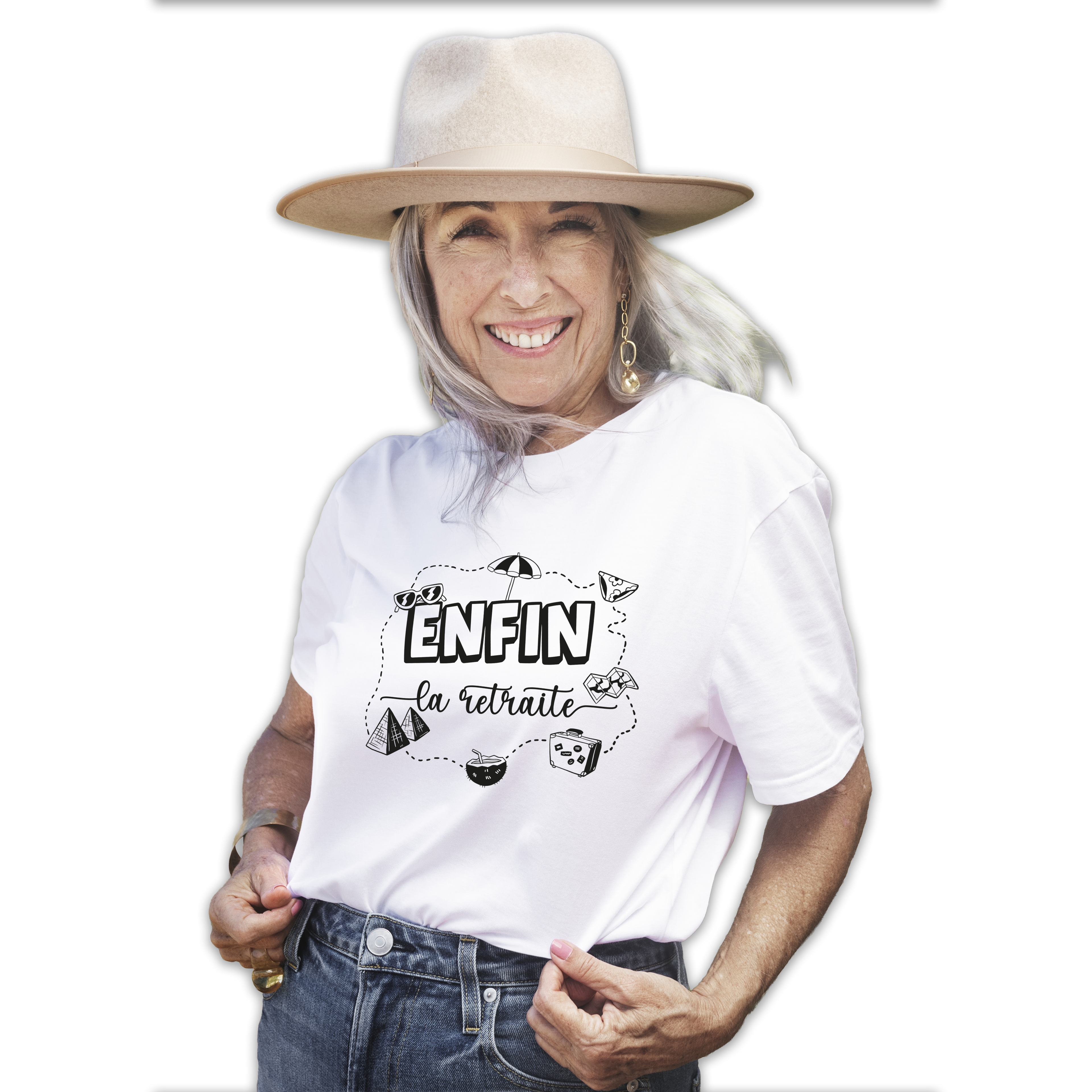 T-shirt "Retraite voyage" femme