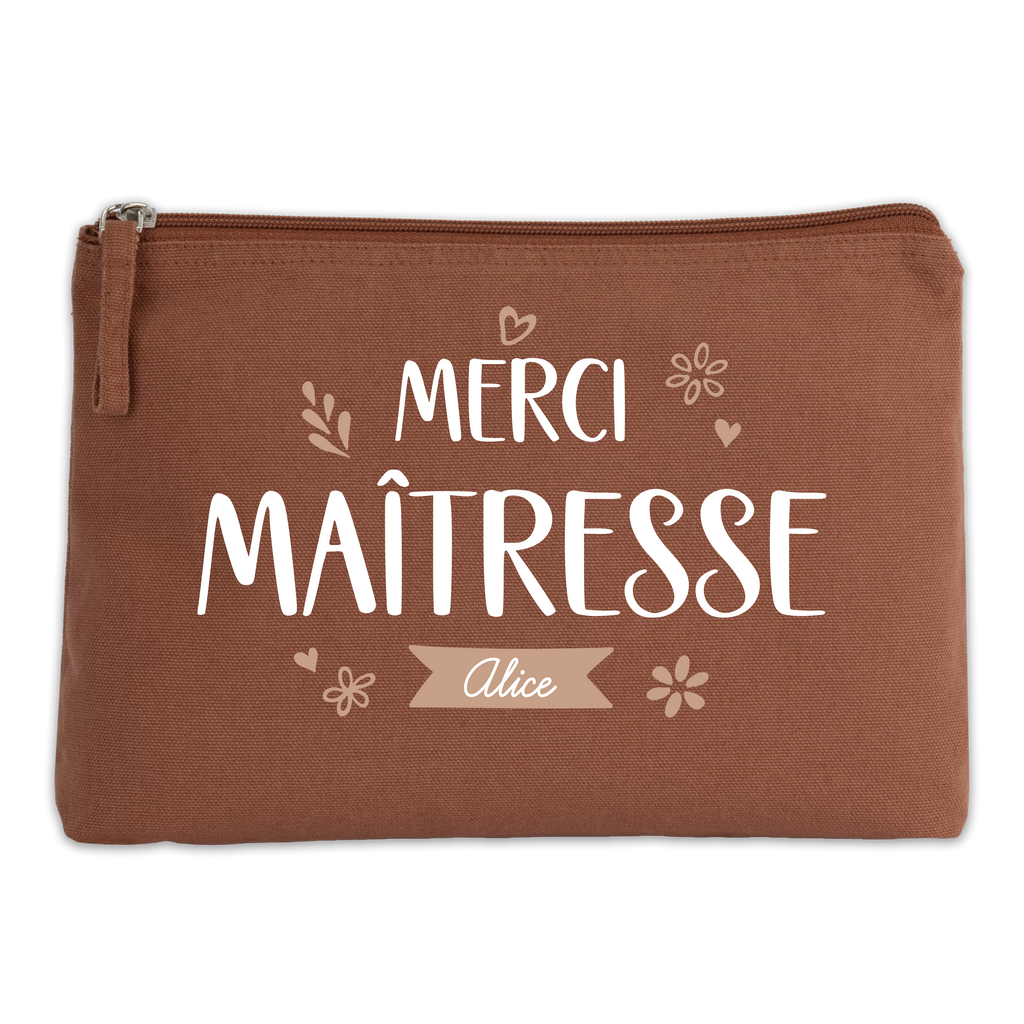 Trousse de toilette "Merci maîtresse" - Avec prénom
