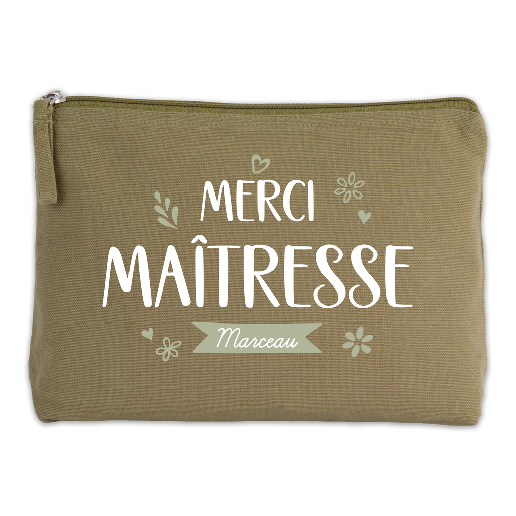 Trousse de toilette "Merci maîtresse" - Avec prénom