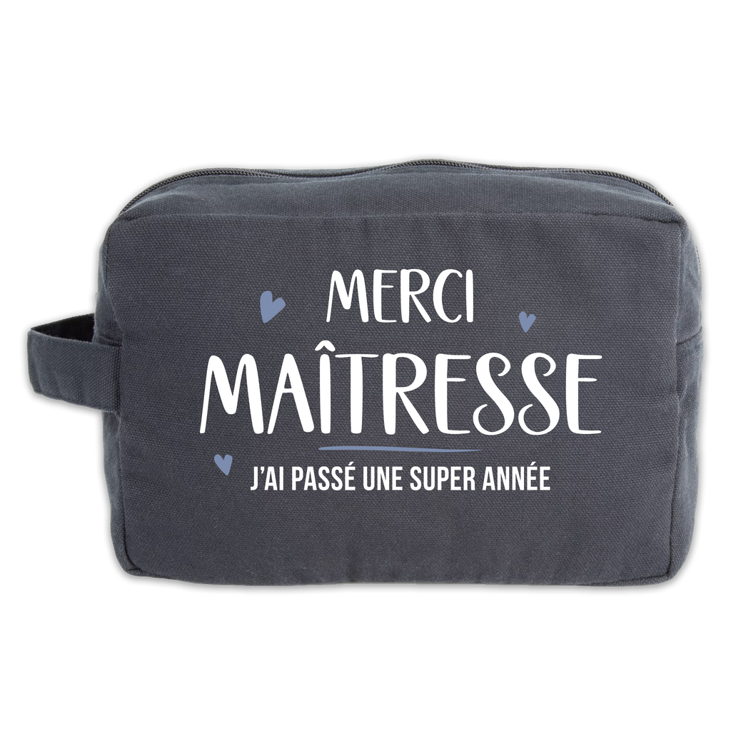 Trousse de toilette carrée "Merci maîtresse"