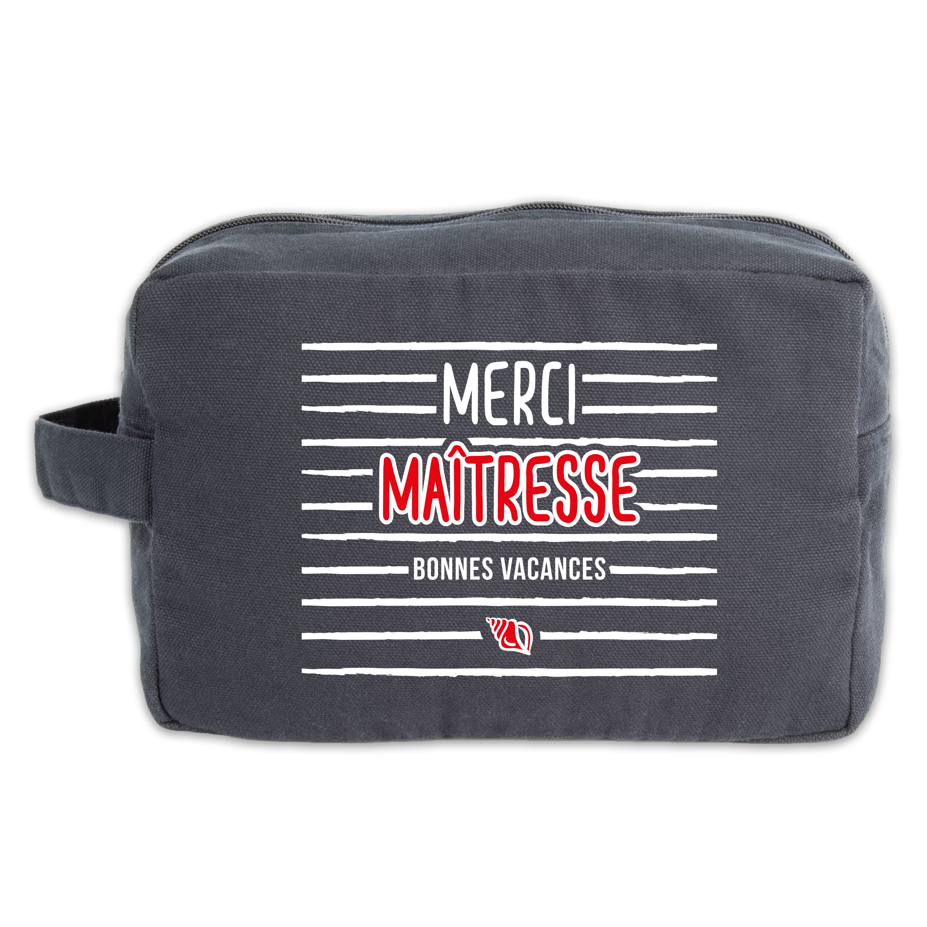 Trousse de toilette carrée "Bonnes vacances maîtresse"